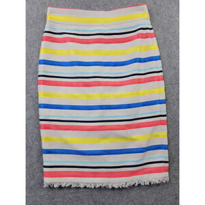 J Crew Skirt Womens 0P The Pencil Skirt Multicolor Stripe